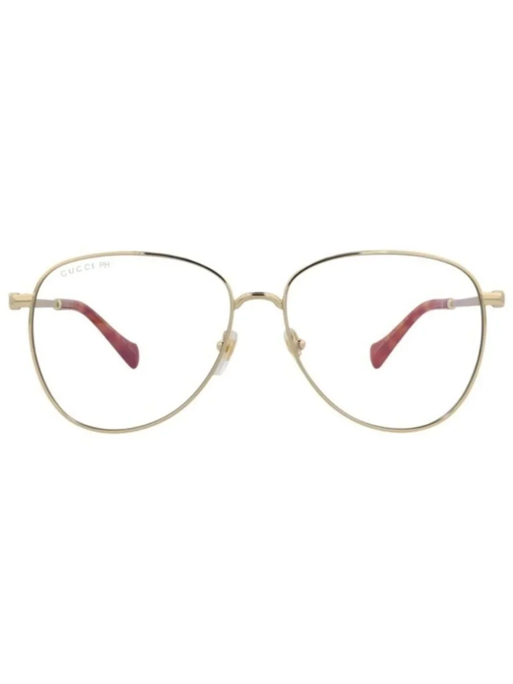 New Gucci Womens Aviator Gold Gold Transparent Fashion Designer Sunglasses